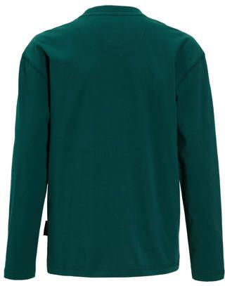Me & My Monkey longsleeve met printopdruk donkergroen Jongens Katoen Ronde hals