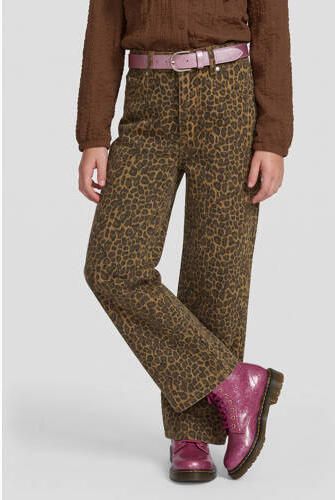 Me & My Monkey loose fit jeans met panterprint bruin Meisjes Denim Panterprint - Foto 3