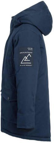 Me & My Monkey parka Nathan donkerblauw Jas Jongens Katoen Capuchon Effen 128 - Foto 2