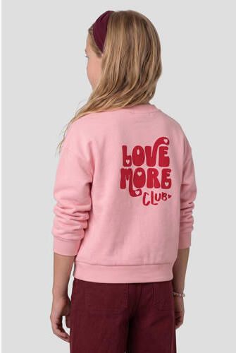Me & My Monkey rechtvallende sweater met backprint Roze Meisjes Katoen Ronde hals - Foto 5