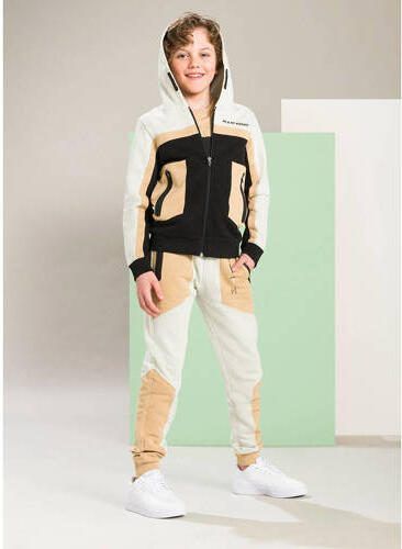 Me & My Monkey regular fit joggingbroek ecru zwart beige Jongens Katoen 116-122 - Foto 3
