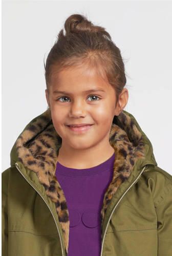 Me & My Monkey reversible lange jas groen panterprint Meisjes Polyester Capuchon - Foto 5
