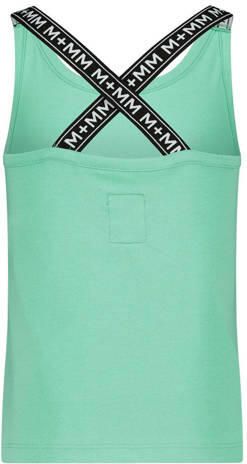Me & My Monkey singlet met logo lichtgroen Meisjes Stretchkatoen Ronde hals 104