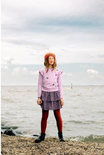 Me & My Monkey sweater Nine met badges lila Trui Paars Meisjes Katoen Ronde hals 152 - Foto 4