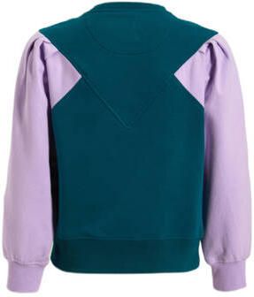 Me & My Monkey sweater Nola petrol lila Trui Blauw Meerkleurig 116