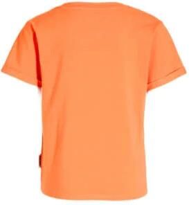 Me & My Monkey T-shirt Marjella met printopdruk oranje Meisjes Stretchkatoen Ronde hals 104 - Foto 4