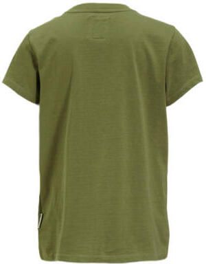 Me & My Monkey T-shirt Parille met tekstopdruk khaki Groen Meisjes Katoen Ronde hals 110 116