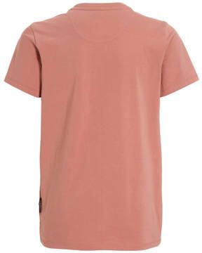 Me & My Monkey T-shirt Pawan met tekstopdruk oudroze Jongens Katoen Ronde hals 134 140