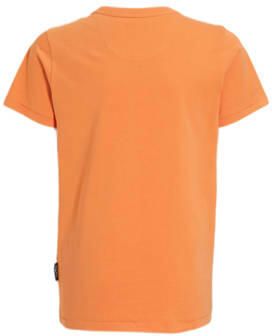 Me & My Monkey T-shirt Piter met printopdruk oranje Jongens Katoen Ronde hals 110 116