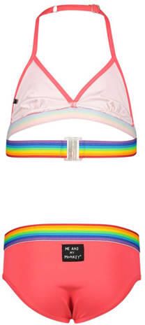 Me & My Monkey triangel bikini roze Meisjes Polyester Meerkleurig 140-146 - Foto 3