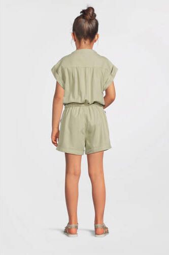Me & My Monkey twill jumpsuit lichtkhaki Playsuit Groen Meisjes Katoen Ronde hals - Foto 4