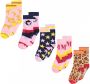 Me & My Monkey sokken met all-over print set van 5 lichtroze multi Meisjes Katoen 39-42 - Thumbnail 2