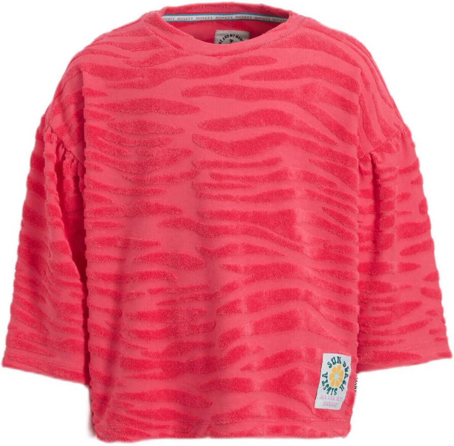 Me & My Monkey badstof top Marie-Anne met zebraprint roze Zebraprint 104