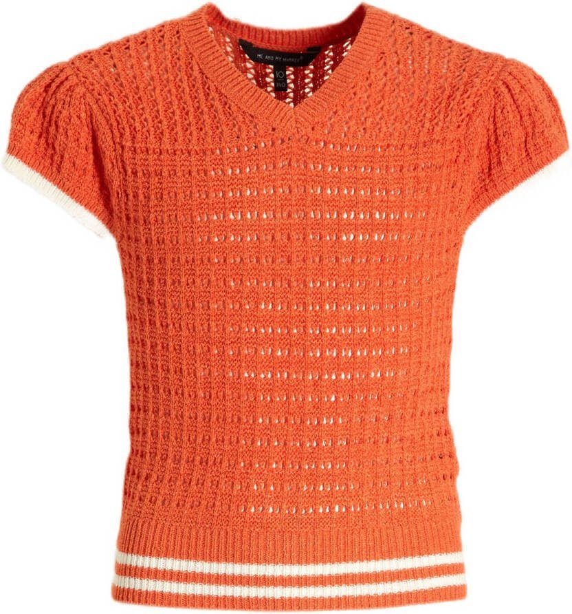 Me & My Monkey crochet top Mirza blauw Meisjes Acryl V-hals Effen 140 - Foto 2