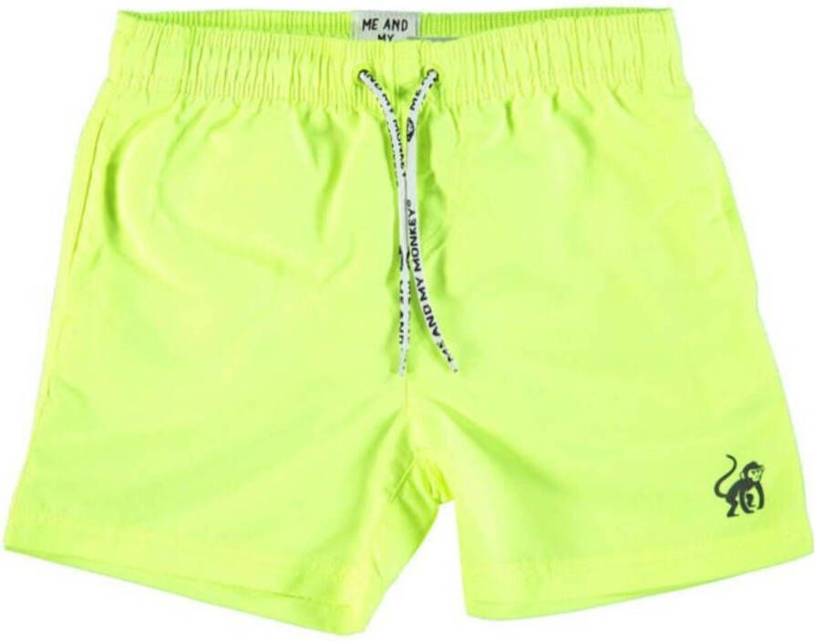 Me & My Monkey zwemshort neon geel Jongens Polyester Effen 104