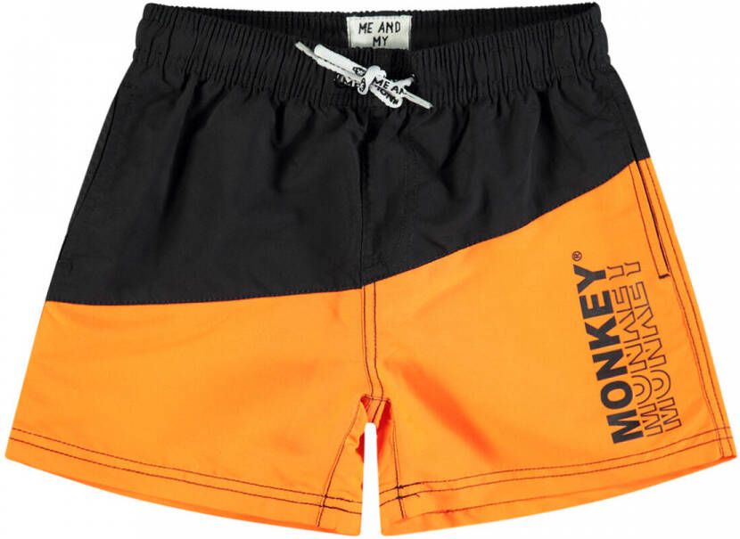 Me & My Monkey zwemshort oranje zwart Jongens Polyester Meerkleurig 104-110