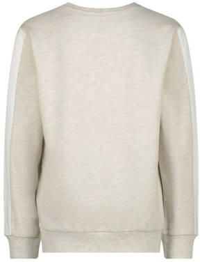 Messi sweater Newon lichtgrijs melange wit Jongens Katoen Ronde hals Meerkleurig 128