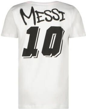 Messi T-shirt Ten met logo wit zwart Jongens Katoen Ronde hals Logo 104 - Foto 2