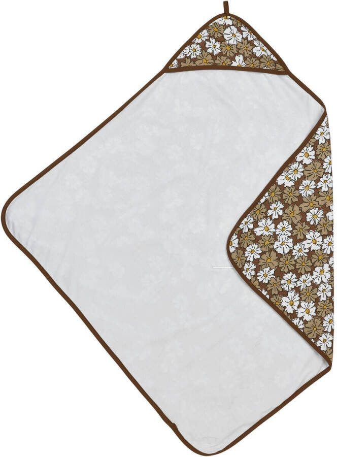 Meyco badcape 90x90 cm Vintage flower taupe Handdoek badcape Bruin