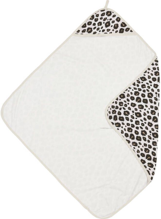 Meyco badcape Leopard 90x90 cm Sand Melange Handdoek badcape Bruin Panterprint
