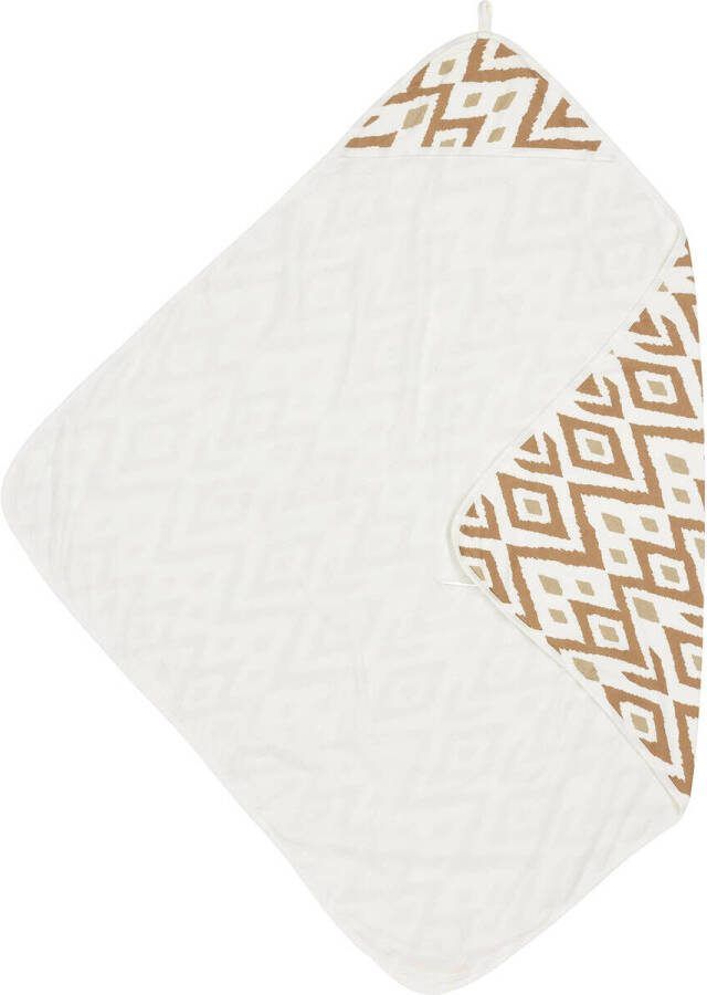 Meyco badcape Ikat 90x90 cm Sand Handdoek badcape Bruin All over print