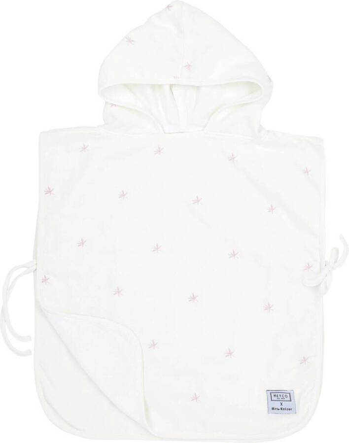 Meyco X Mrs. Keizer hydrofiele badponcho Ibiza wit lila Handdoek badcape 104 110 - Foto 3