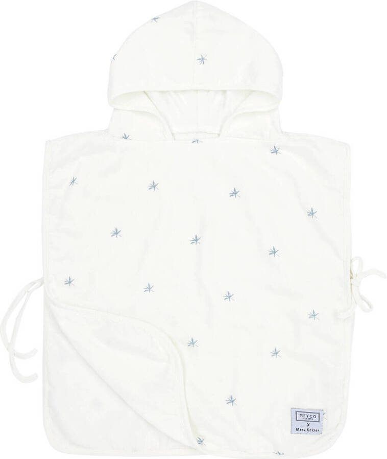 Meyco X Mrs. Keizer hydrofiele badponcho Ibiza wit denim Handdoek badcape 104 110 - Foto 3