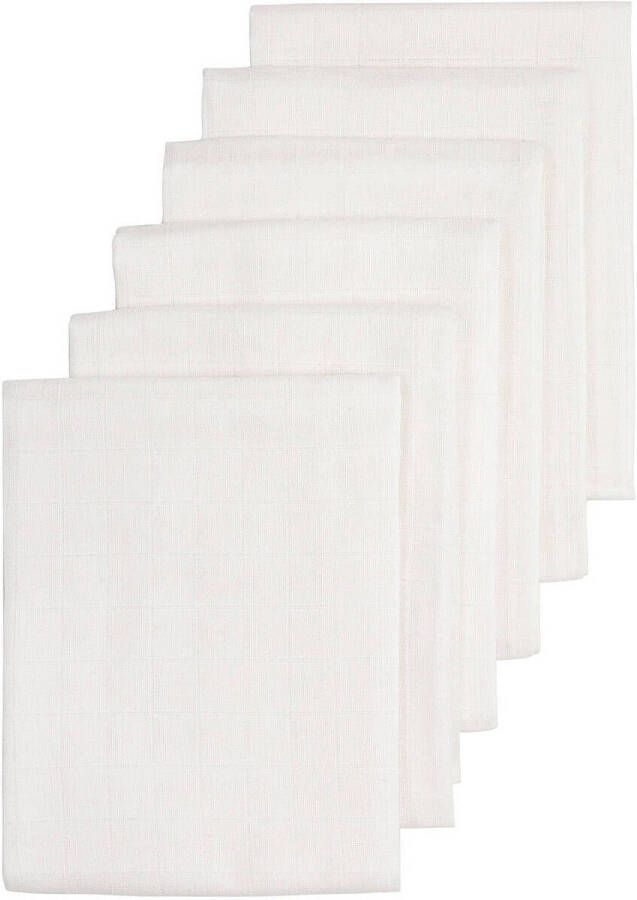 Meyco hydrofiele doek 70x70 cm wit set van 6 Hydrofiele luiers Effen - Foto 3