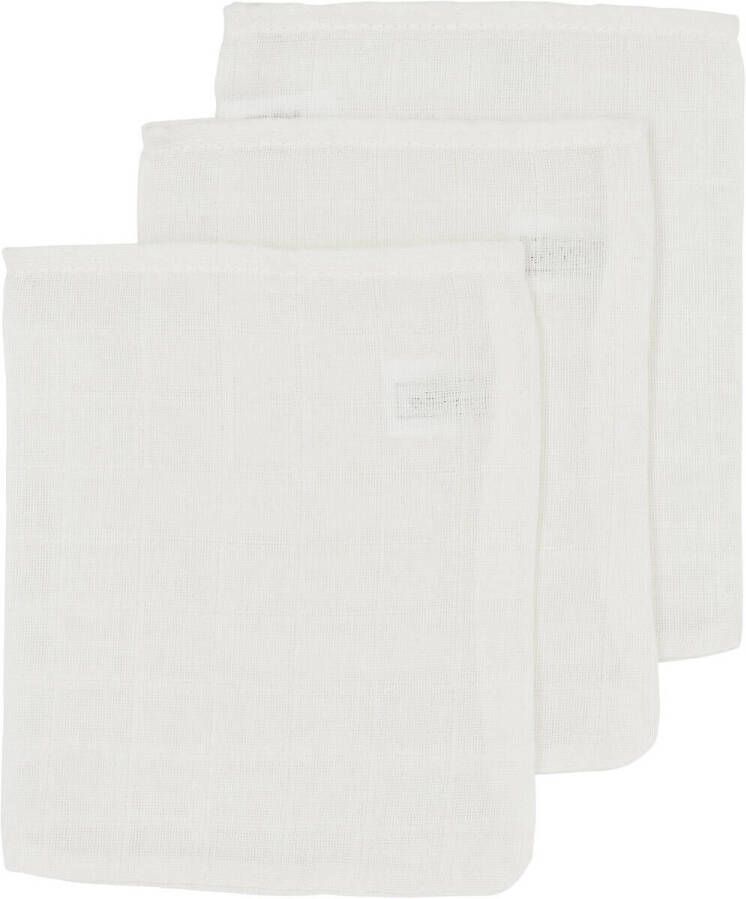 Meyco hydrofiel baby washandje Uni set van 3 Offwhite Hydrofiele washandjes Wit