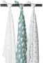 Meyco hydrofiele swaddles 120x120 cm (set van 3) jade wit Hydrofiele luiers Groen - Thumbnail 2