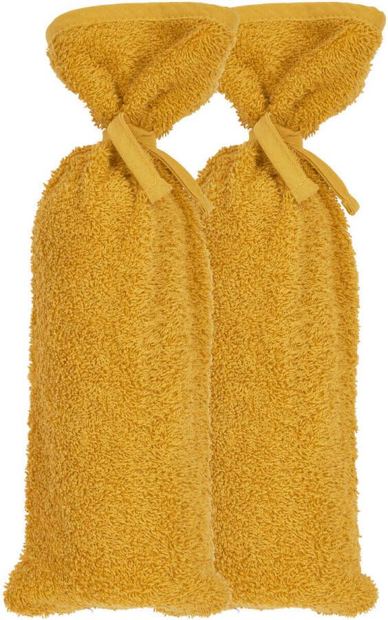 Meyco basic badstof kruikenzak set van 2 honey gold Geel