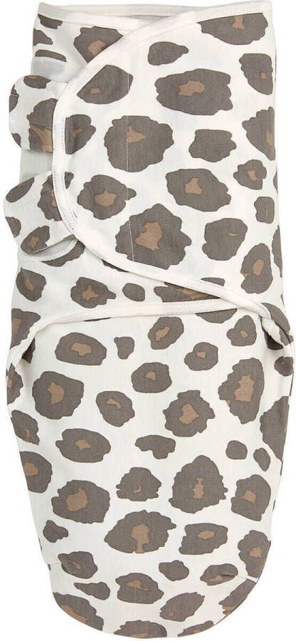 Meyco swaddle dubbellaags 0-3 mnd Panter neutral Inbakerdoek Beige