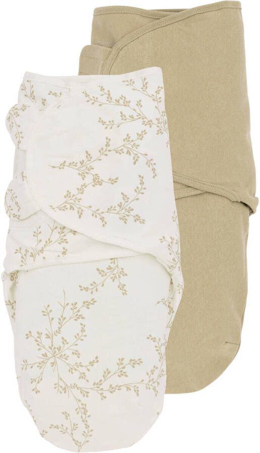 Meyco swaddle inbakerdoek Branches set van 2 Sand Beige Blad 1 - Foto 3
