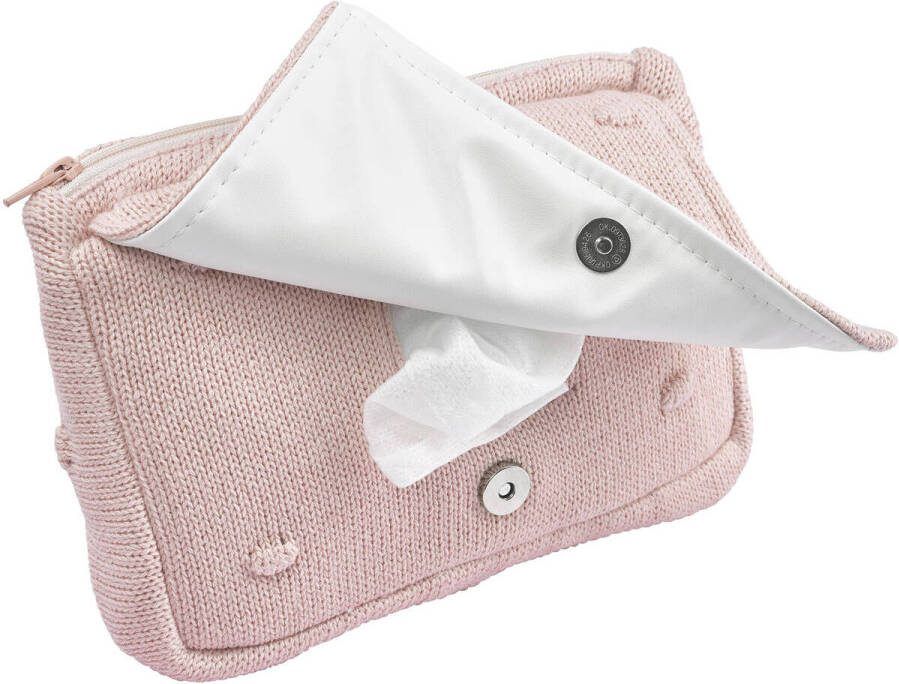 Meyco babydoekjeshoes Mini Knots Soft Pink Luieretui Roze Stip