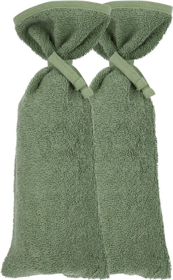 Meyco basic badstof kruikenzak set van 2 forest green Groen