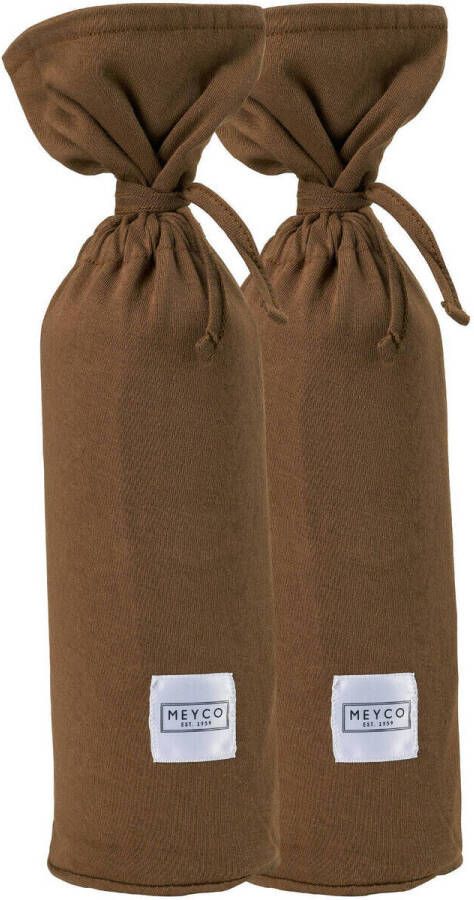Meyco kruikenzak Basic jersey set van 2 chocolate Bruin Effen