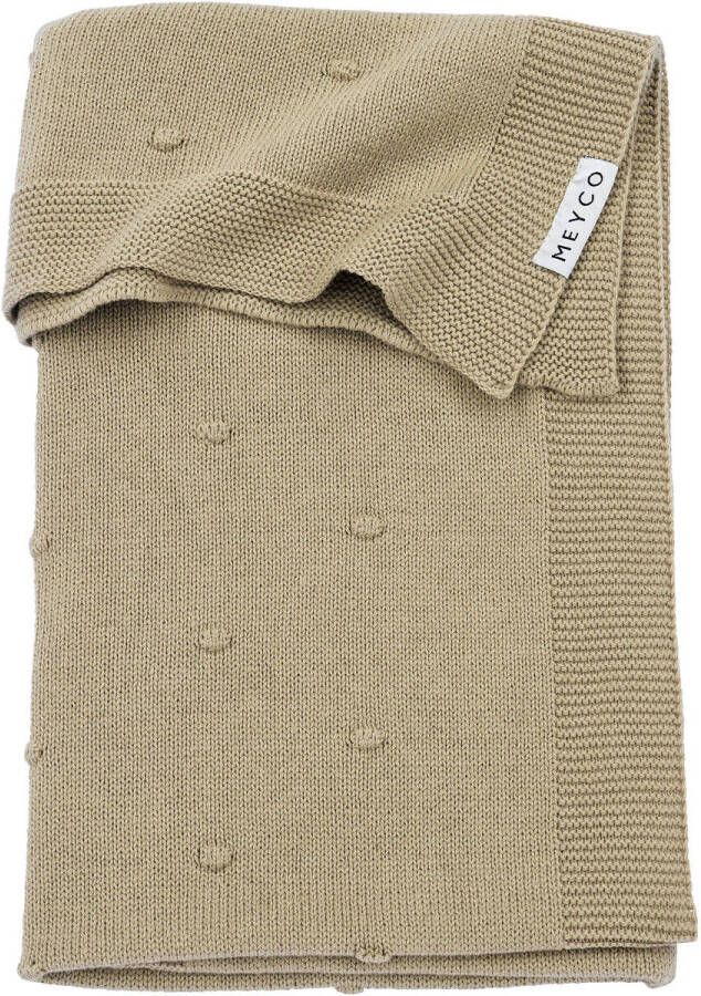 Meyco baby ledikantdeken Mini Knots 100x150 cm Sand Babydeken Bruin Effen - Foto 3
