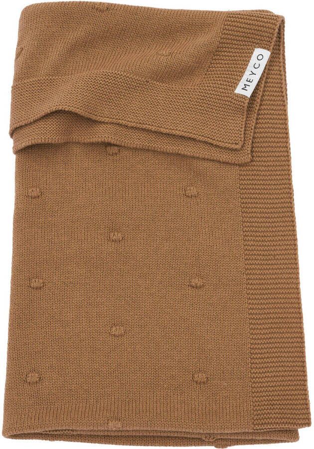 Meyco baby ledikantdeken Mini Knots 100x150 cm Toffee Babydeken Bruin Effen