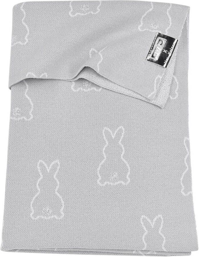 Meyco X Mrs. Keizer baby ledikantdeken Rabbit 100x150 cm silver Babydeken Zilver