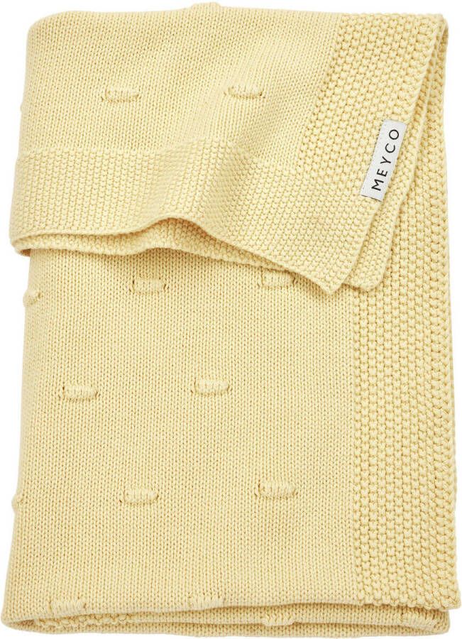 Meyco baby ledikantdeken Knots 100x150 cm soft yellow Babydeken Geel Effen