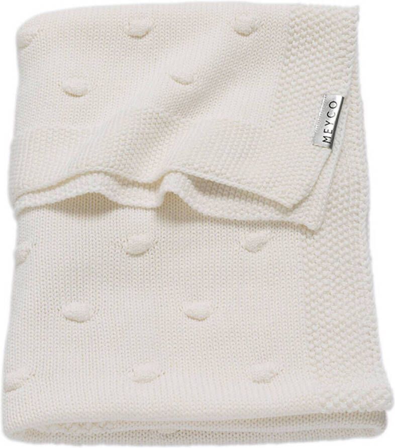 Meyco Silverline Knots ledikantdeken 100x150 cm gebroken wit Babydeken Ecru - Foto 3
