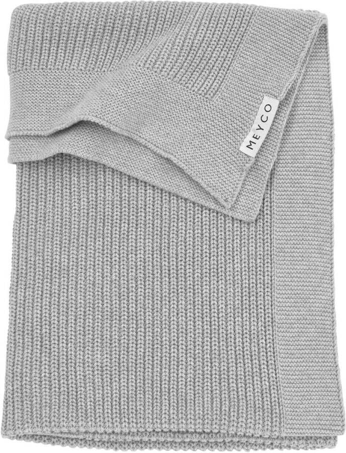 Meyco baby ledikantdeken Rib 100x150 cm Grey Melange Babydeken Grijs Streep