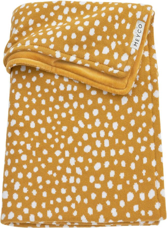 Meyco baby ledikantdeken velvet Cheetah 100x150 cm honey gold Babydeken Geel