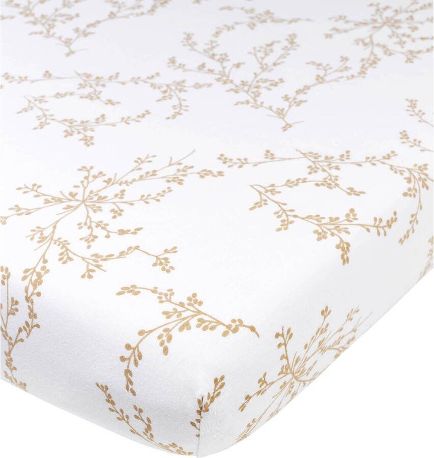 Meyco katoenen jersey ledikant hoeslaken 60x120 cm Branches sand Beige - Foto 3