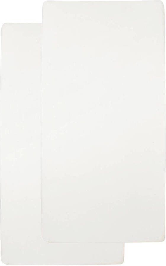 Meyco katoenen jersey hoeslaken ledikant 60x120 cm (set van 2) offwhite Wit - Foto 3