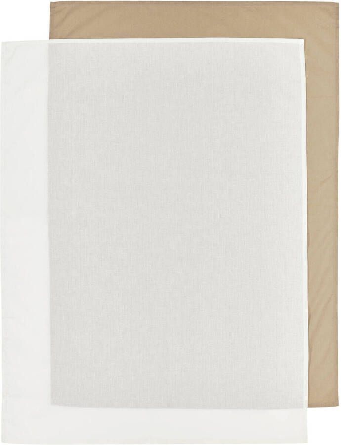 Meyco baby ledikantlaken set van 2 100x150 cm uni offwhite uni taupe Babylaken Bruin - Foto 2