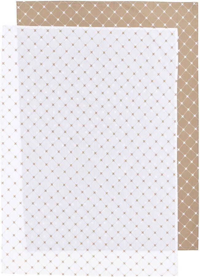 Meyco X Mrs. Keizer baby ledikantlaken Louis 100x150 cm set van 2 taupe wit Babylaken Bruin - Foto 3