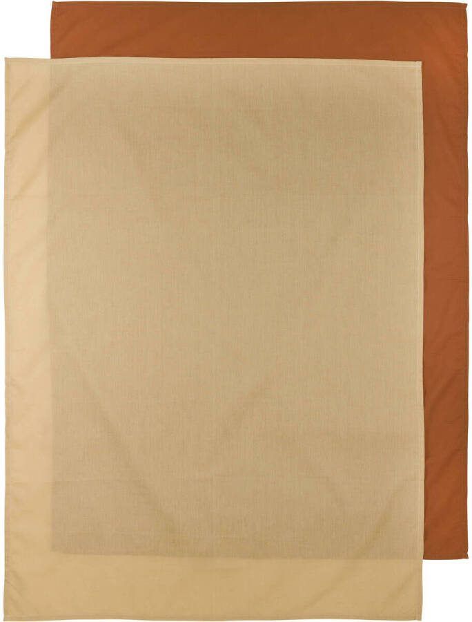 Meyco baby ledikantlaken set van 2 100x150 cm Uni camel Uni warm sand Babylaken Bruin
