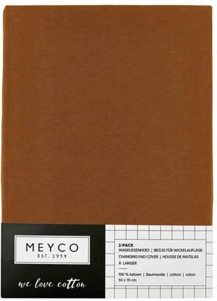 Meyco aankleedkussenhoes Basic jersey set van 2 camel Bruin - Foto 2