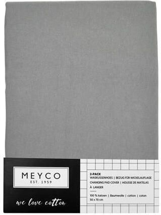Meyco aankleedkussenhoes Basic jersey set van 2 grijs - Foto 3